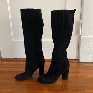 Sam Edelman Black Suede Knee-High Boots
